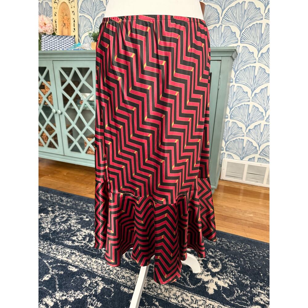 Robbie Bee Red Geometric Shape Polyester Long Skirt - Picture 1 of 5